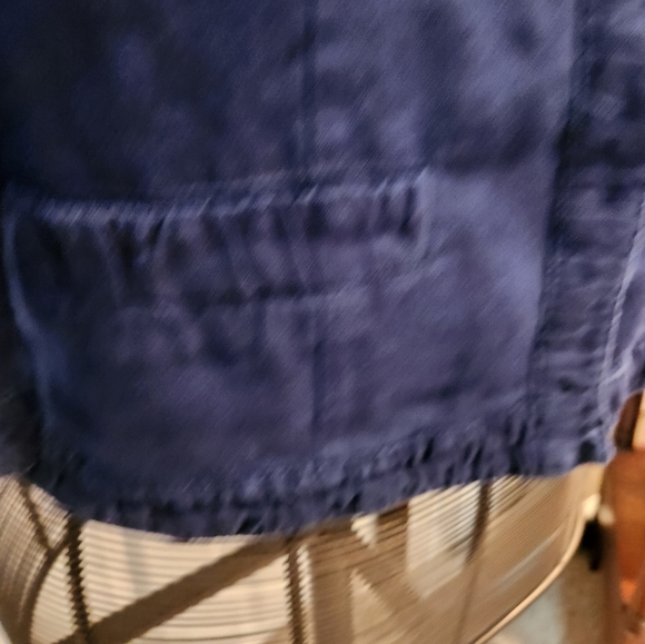 CHICO'S  size 1 (medium) linen navy blue , 3/4 sleeve. - Picture 5 of 7